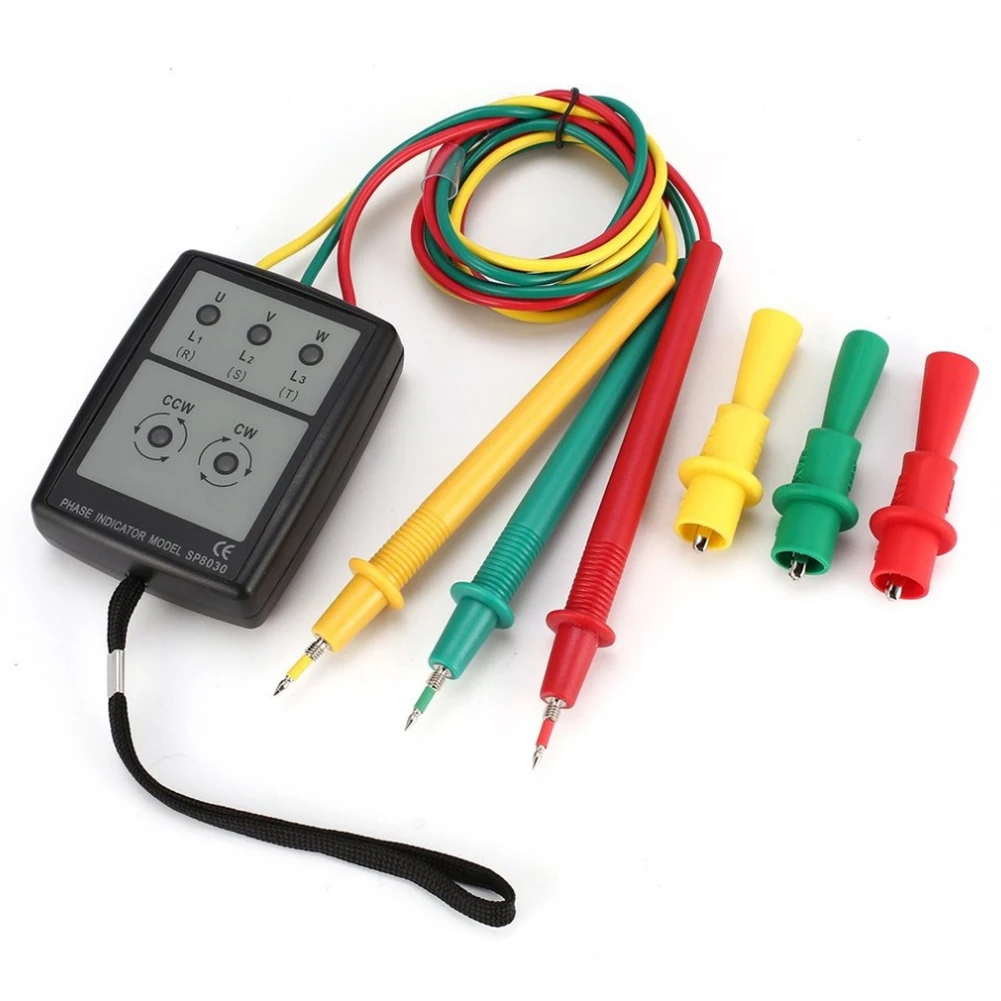 Digital LED Buzzer Sequence Detector Three Phase Indicator 200V~600V AC Rotation Tester  Voltage Meter Electrician Tool