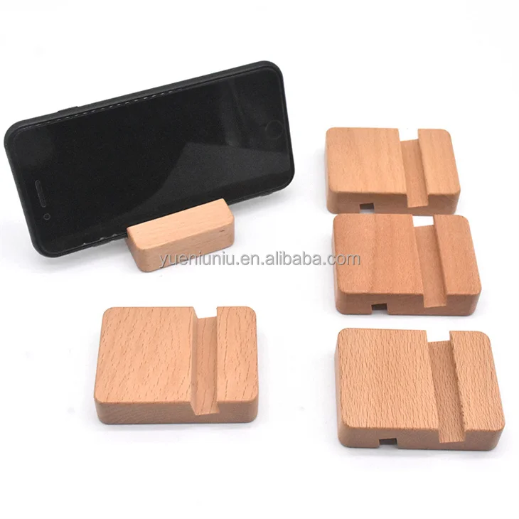 Wholesale wooden phone holder walnut base beech wood phone holder wood base