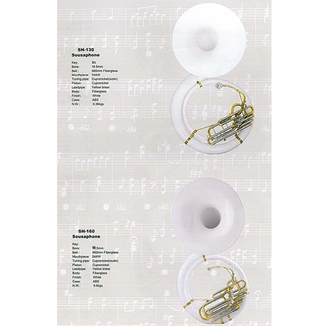 Белое стекловолокно sousaphone SH-160 bb ключ для профессиональной