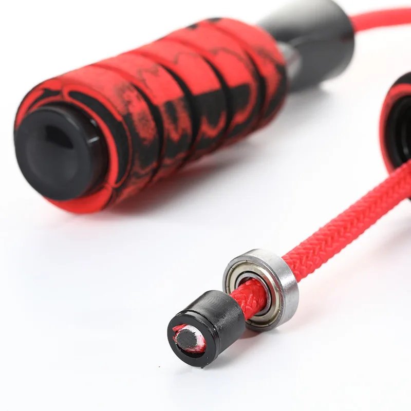 Heavy Adjustable Weighted Skipping Jump Rope Ball Bearing Foam Cable Handle Home Gym Workouts Accessories