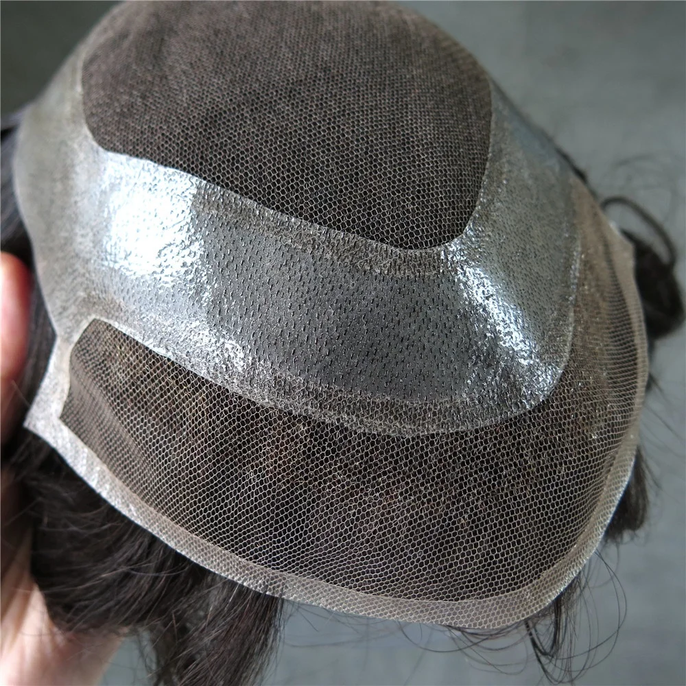 Природа волосяного покрова фронта шнурка человеческих волос шиньон для мужчин