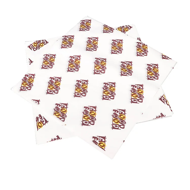 Custom biodegradable sandwich burger wax paper food greaseproof wrapping packaging paper