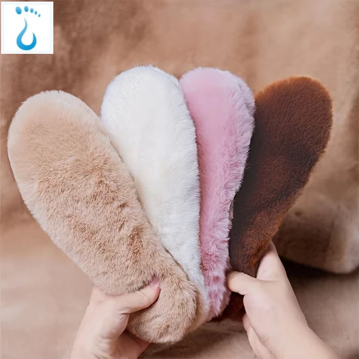 Soft Thicken Thermal Heated Insoles Winter Artificial Wool Keep Warm Light Breathable Sheepskin Insole Wool Felt Insole