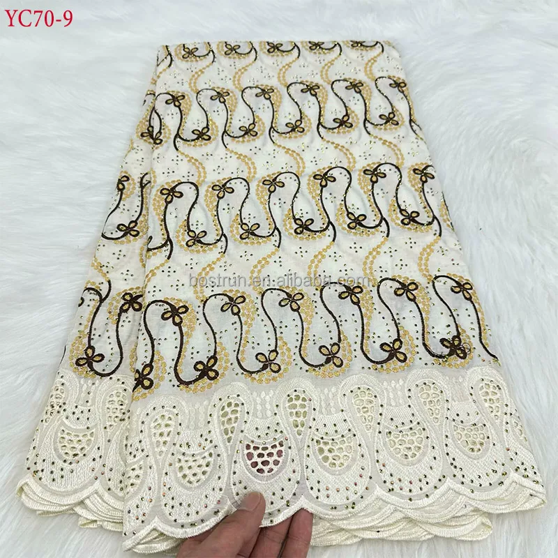 YC70  lafaya switzerland women luxury fabric wholesale crystal embroidery fabric
