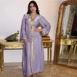 2022 Dubai Arabic Muslim Abaya Dress For Women Moroccan Kaftan Hooded Robe Turkish Islamic Jalabiya