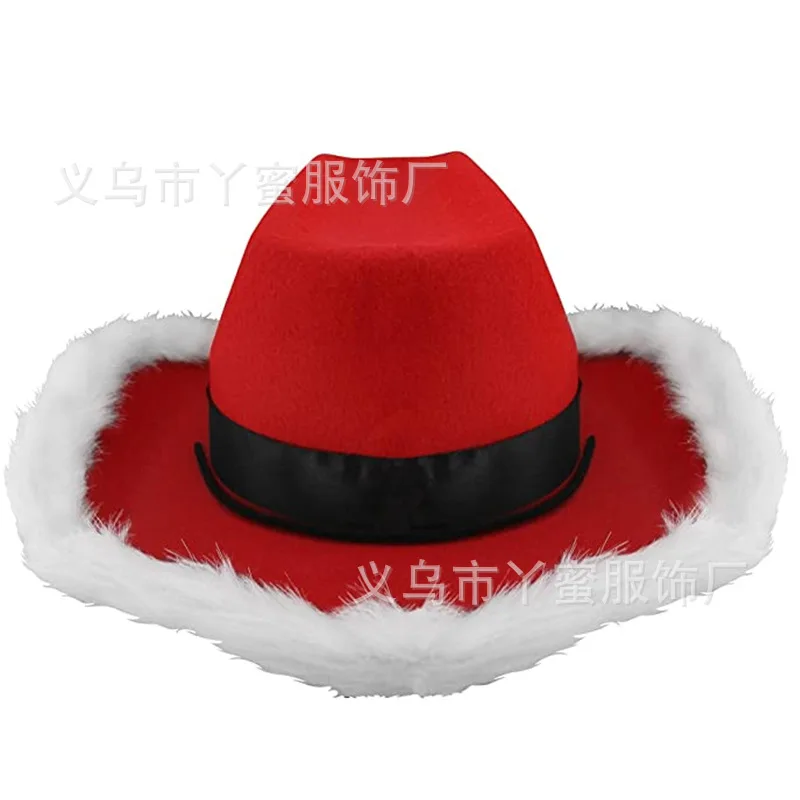 Wholesale Party Fashion  Flashing Wide Brim Fedora Hats Cowgirl Women Men Led Light Up Cowboy Christmas Hat