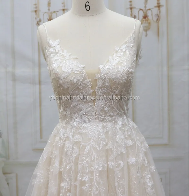 
Elegant Vestido De Renda Lace Long Sleeve Wedding Dress Open Back A Line Bridal Gowns 