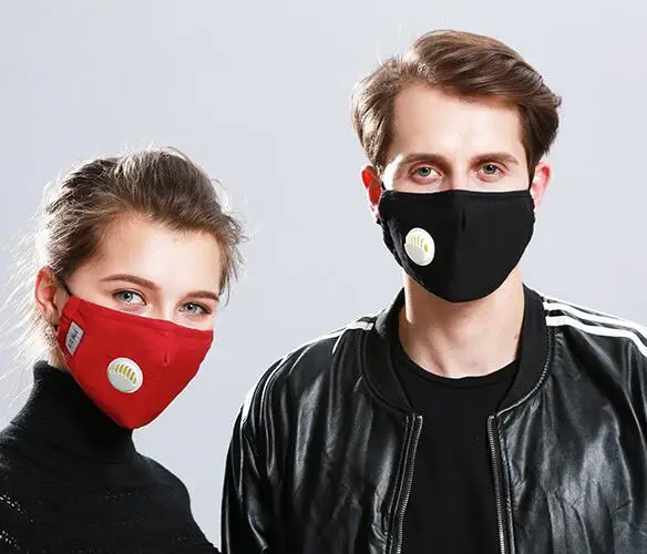 PM2.5 Anti Dust 5 Layers Cotton Active Carbon Filter Face Masking With Valve