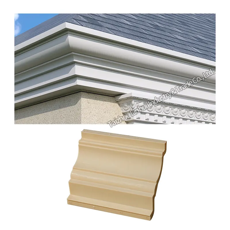 Factory Sale High end concrete roof molds plastic cast in place decorative Line Moldings Eave cement cornice Construction moulds