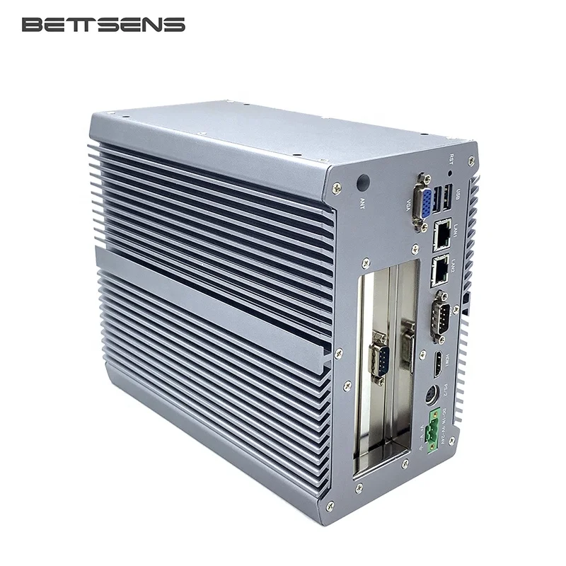 Fanless barebone mini pc i3 i5 i7 nic multi-expansion slot industrial computer with 2*PCI 1*PCIe X1 1*PCIe X4