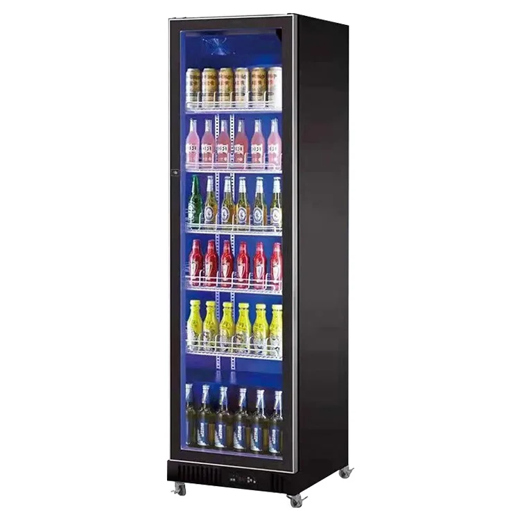 Commercial Supermarket Display Refrigerator Single Glass Door Beer Fridge Drink Beverage Display Cooler Freezer and Chiller