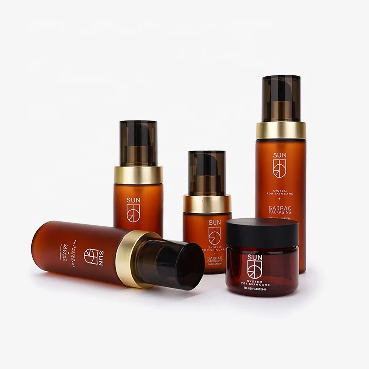 Cosmetic packaging 30ml  50ml 80ml 100ml 120ml frosted amber PET plastic lotion squeeze bottle