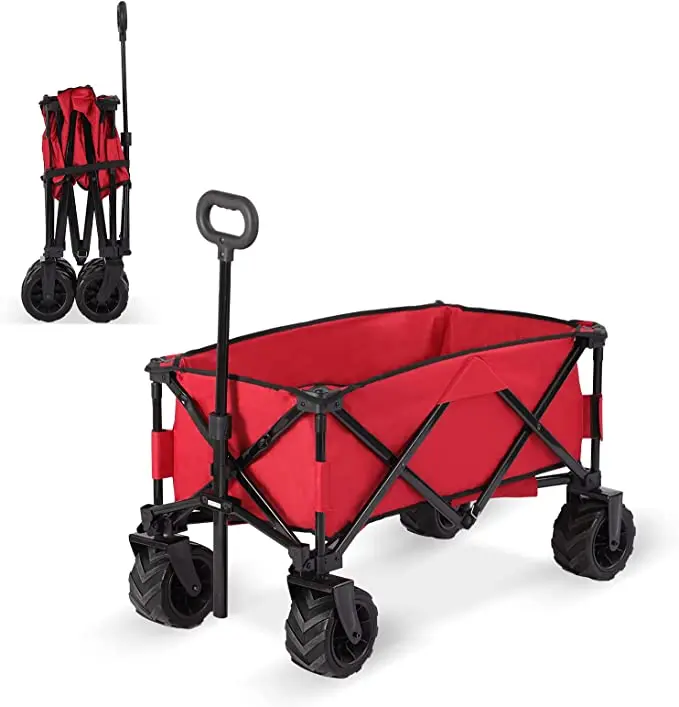 Outdoor Foldable Beach Cart Wagon Trolley Garden Folding Wagon Cart for Camping