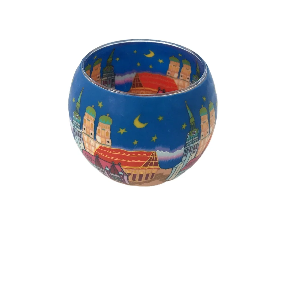 Handmade Decorative Glass Candle Holder Soft Ceramic sleeve Craft