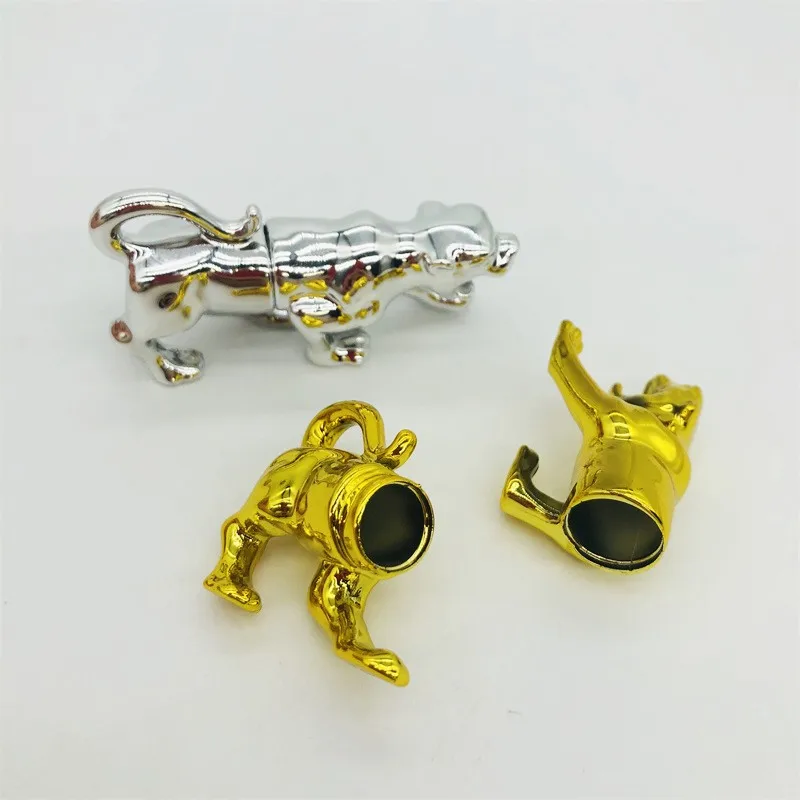 Golden Silver Animal Leopard Shape Pill Capsule Toy Container Packaging For Rhino 7 Pills empty capsule shell