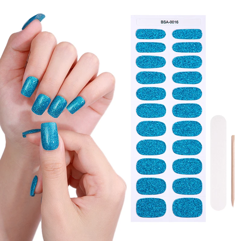 new launch easy apply more fitter 100% pure polish un UV bare semi cured Gel Nail Stickers