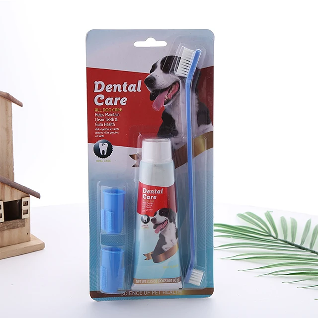 Teeth Cleaning Dental Care Pet Toothpaste Toothbrush Set For Doggy Cat Puppy