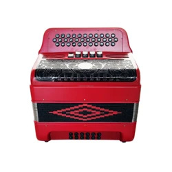 SEASOUND OEM 34 Button 12 Bass 5 Registers Red Acordeon Black Grill Accordion Diatonic JB3412D