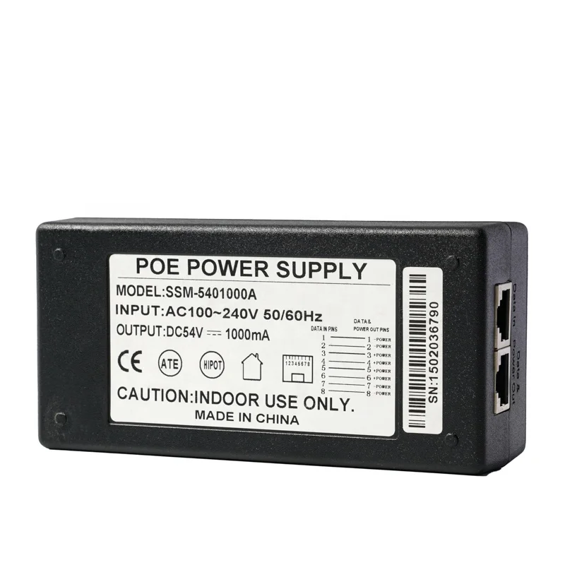 Desktop POE Adapter Passive 54v 1.0a 0.5a 48v 0.5a Power 400ma 30w 56v 5v 2a 1a 12v 24v Poe Adapter
