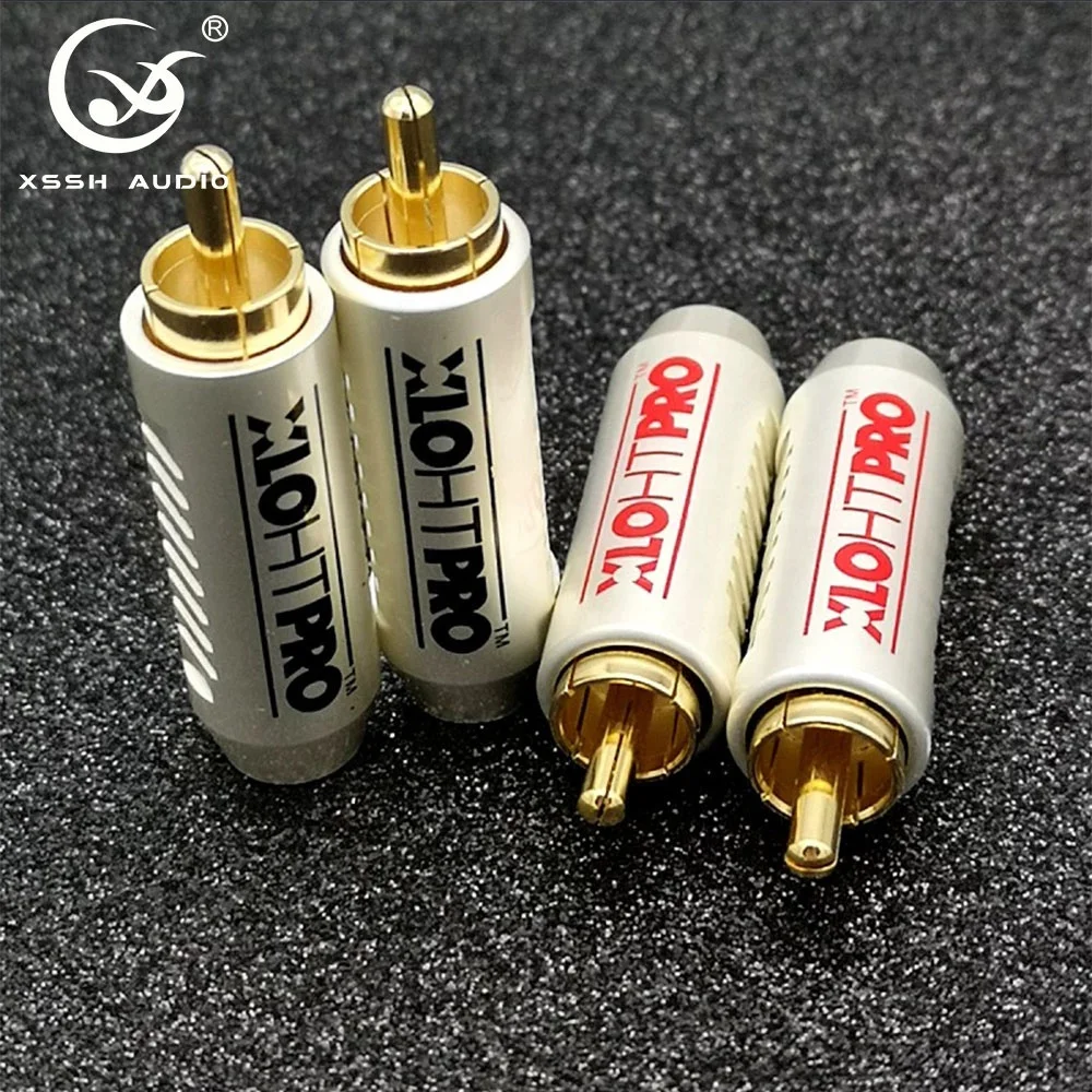 Lotus Adapter YIVO XSSH Audio OEM ODM DIY HIFI Brass Plating Gold 8mm Max Signal Wire Amplifier AV Male RCA Connector Plug Jack