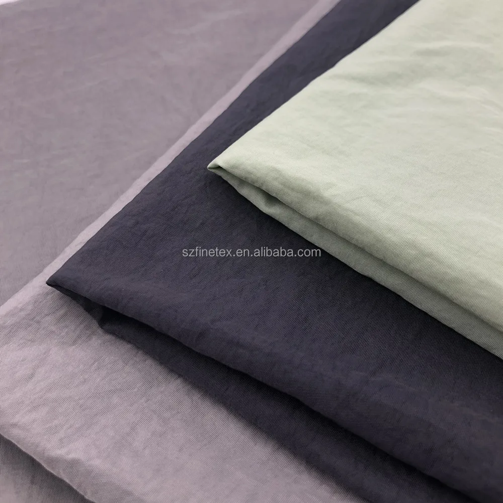 recycled nylon crepe 70D 260T 280T polyamide crinkle fabric sun proof  anti UV for cycling clothes for tent  for hammock