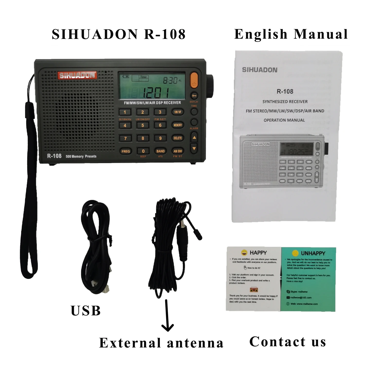 Sihuadon R-108 карманный мини портативное цифровое радио с AM FM ЕО LW воздуха DSP мульти полный диапазон мир
