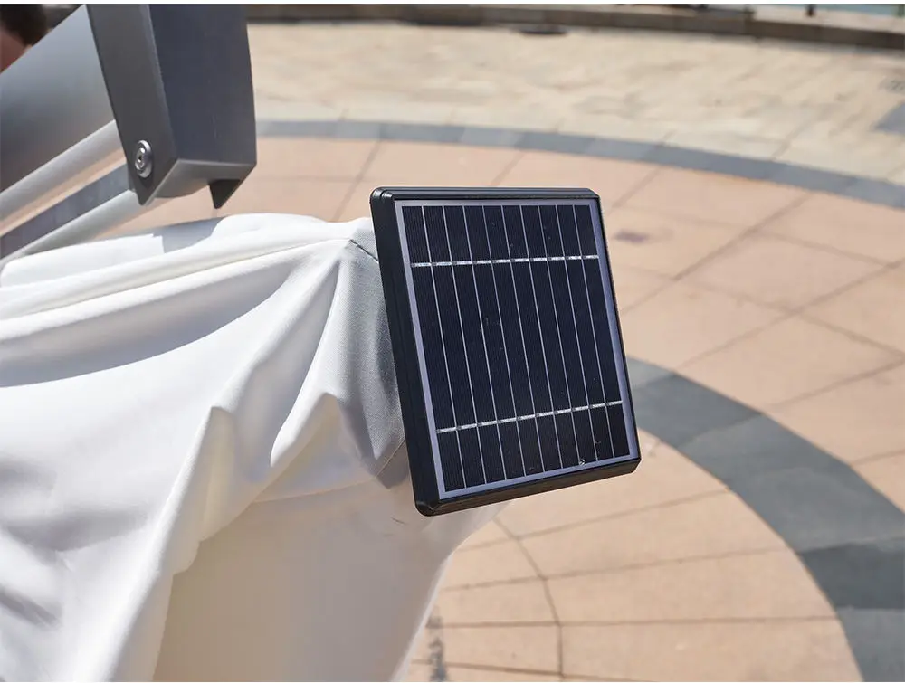 Outdoor Leisure Garden Aluminium Umbrellas Solar Light  Heavy Duty Parasol Rectangle Cantilever Roman Patio Umbrellas