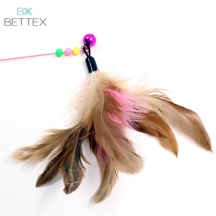 36" Durable Flying Feather Fishing Rod Cat Toy Teaser