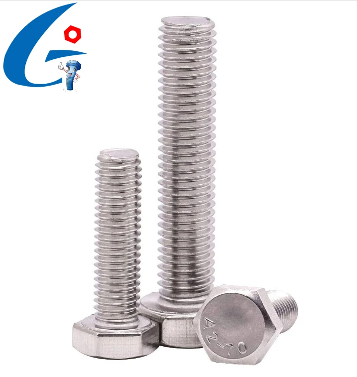 
Поставщик болтов с шестигранной головкой 304 из нержавеющей стали 18- 8 с плоской головкой и полной резьбой 