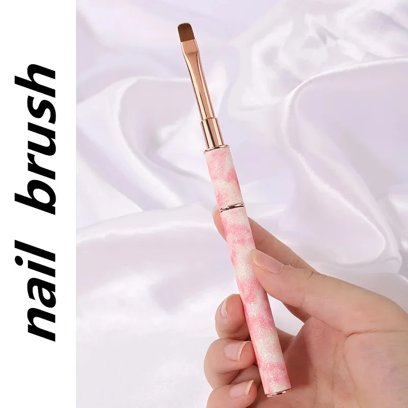 Wholesale Pink Metal French Nail Art Brushes Liner Brush 3D Tips Ultra-thin Line Drawing Pen UV Gel Nail Brush
