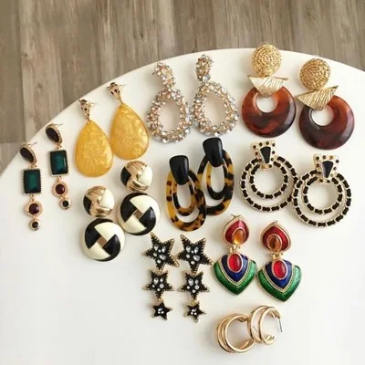 Vintage Irregular Pearl Dangle Earrings For Women Brincos Geometric Drop Earring DIY Wedding Party Jewelry Gift