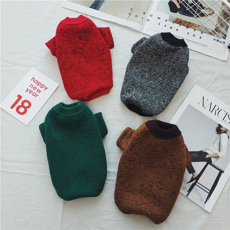 Pet warm  hand  knitted sweater dog winter clothes jacket pet sweater