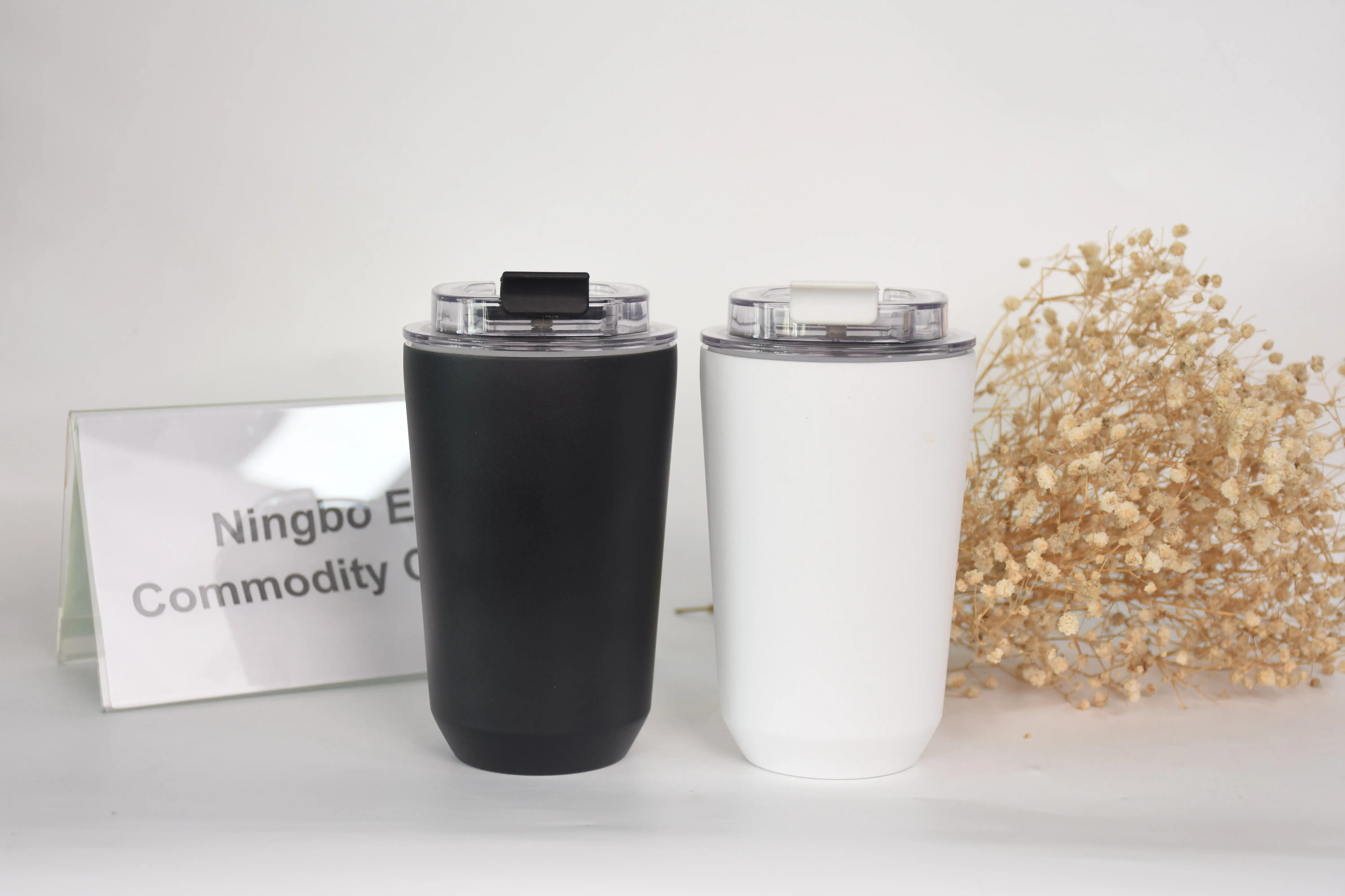 New 8oz 12oz Travel Mugs Coffee Thermos Cup 304 Stainless Steel Portable Office Car Water Cup Simple Business Gift Water Cup