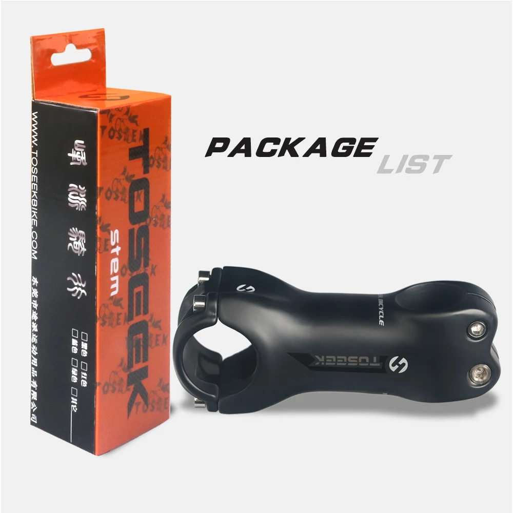 Toseek  Black Matte 31.8 Mtb Handlebar Stem 6/17Degree Bicycle Stem 70/80/90/100/110/120/130Part Bike Stemebike Carbon Stem