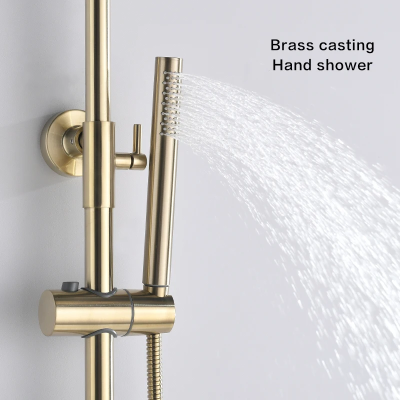 BTO Wholesale  Hot selling showers bathroom Multifunctional brushed gold shower bathroom sets shower