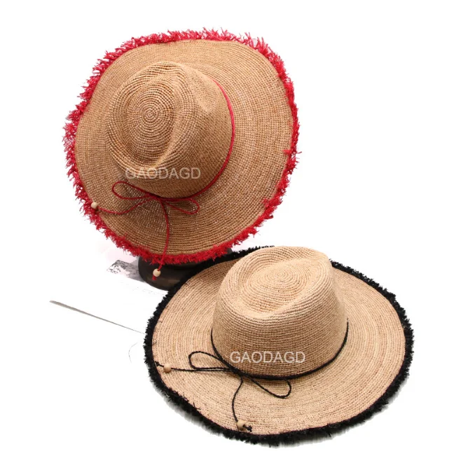 Outdoor Women Men Unisex Summer Breathable Sun Straw Crochet Floppy Beach Panama Straw Hats