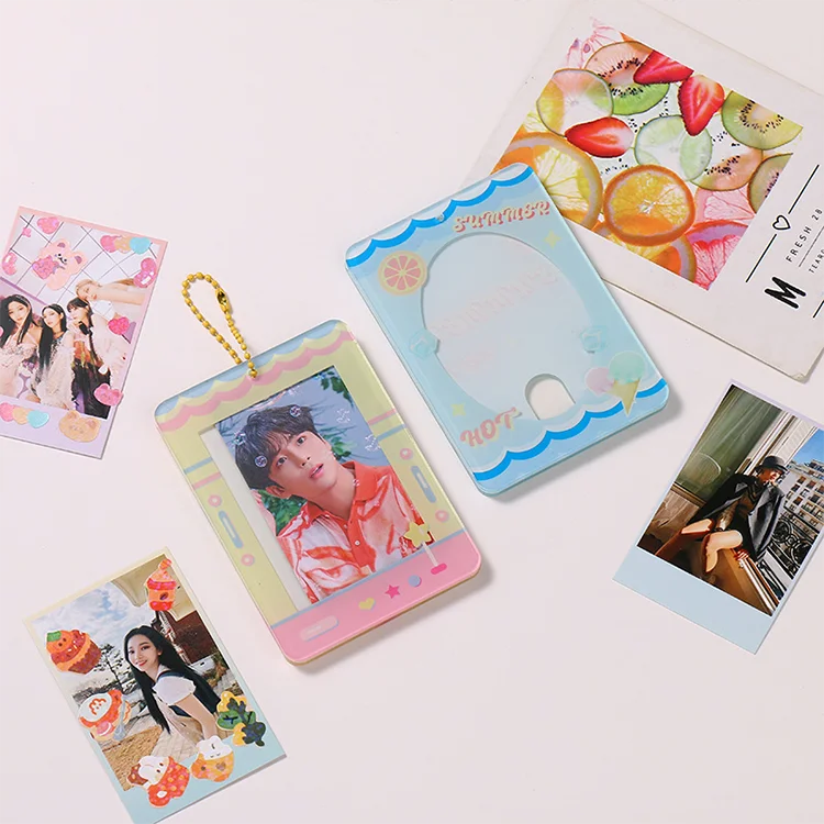 Personalized design acrylic keychains ID card case cartoon anime printed Kpop custom acrylic photo card holder