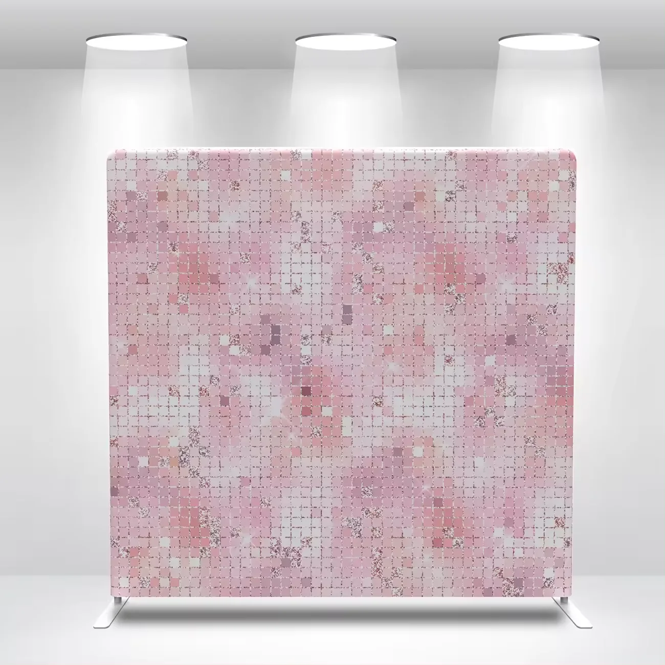 Customized Printed Exhibition Portable Aluminum Tube Frame Tension Fabric Display Wedding Pillow Case Photo Booth Backdrop Wall