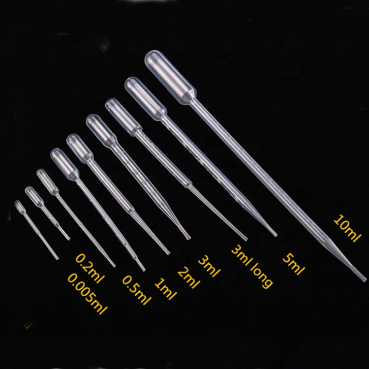 lab supplies Disposable Plastic  20ul 60ul 80ul 120ul 200ul 300ul 400ul 650ul double bulb transfer pipette 60ul