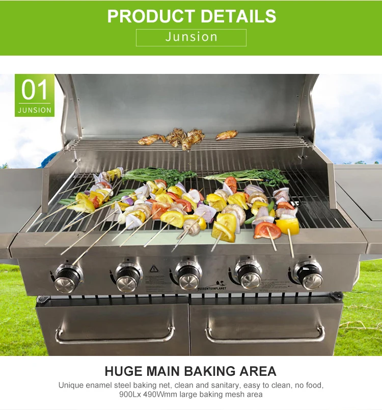 650 x 425 mm Cooking Area Barbecue Gas Grill with 3 Burner BBQ grill factory supply directly