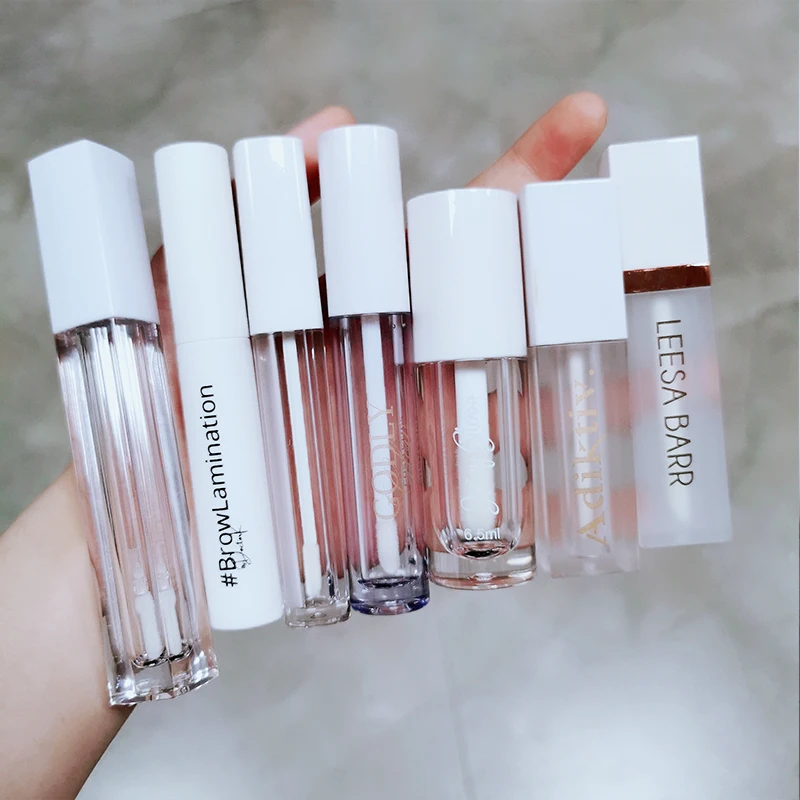 2.5ml 4ml 5ml 6ml Hot selling transparent petg lip gloss tube luxury round square hexagon clear lip gloss containers tubes