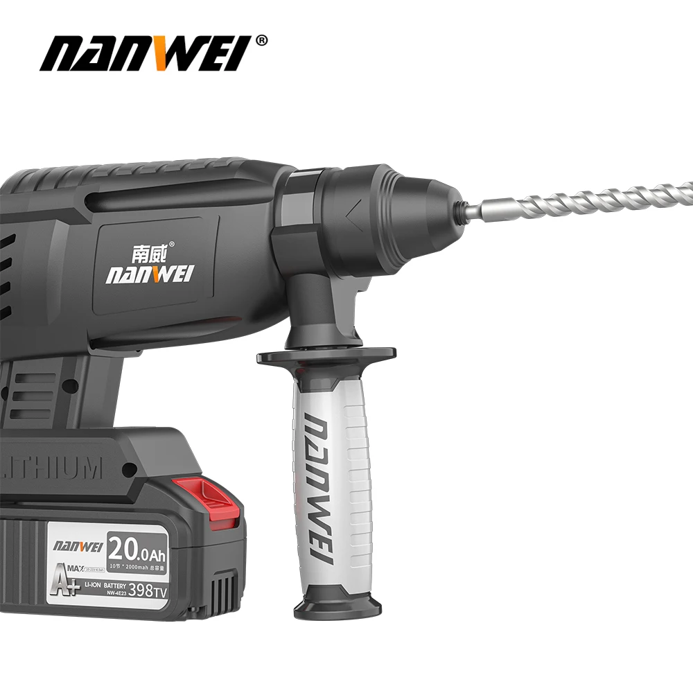 NANWEI 21V Li-ion Battery operated drill machine electric hammer cordless drill cordless impact drill with hammer