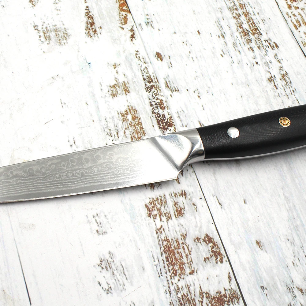 High Carbon  Kitchen Cooking Damascus Paring Fruit Knife  with Micarta Handle & Gift Box