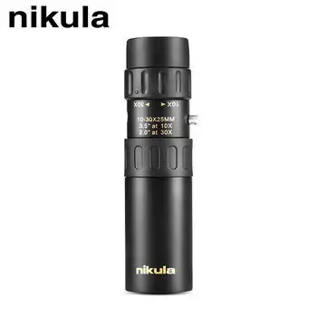 Nikula high quality monocular 10-30x25, portable mini monocular, hunting telescope monocular scope for climb