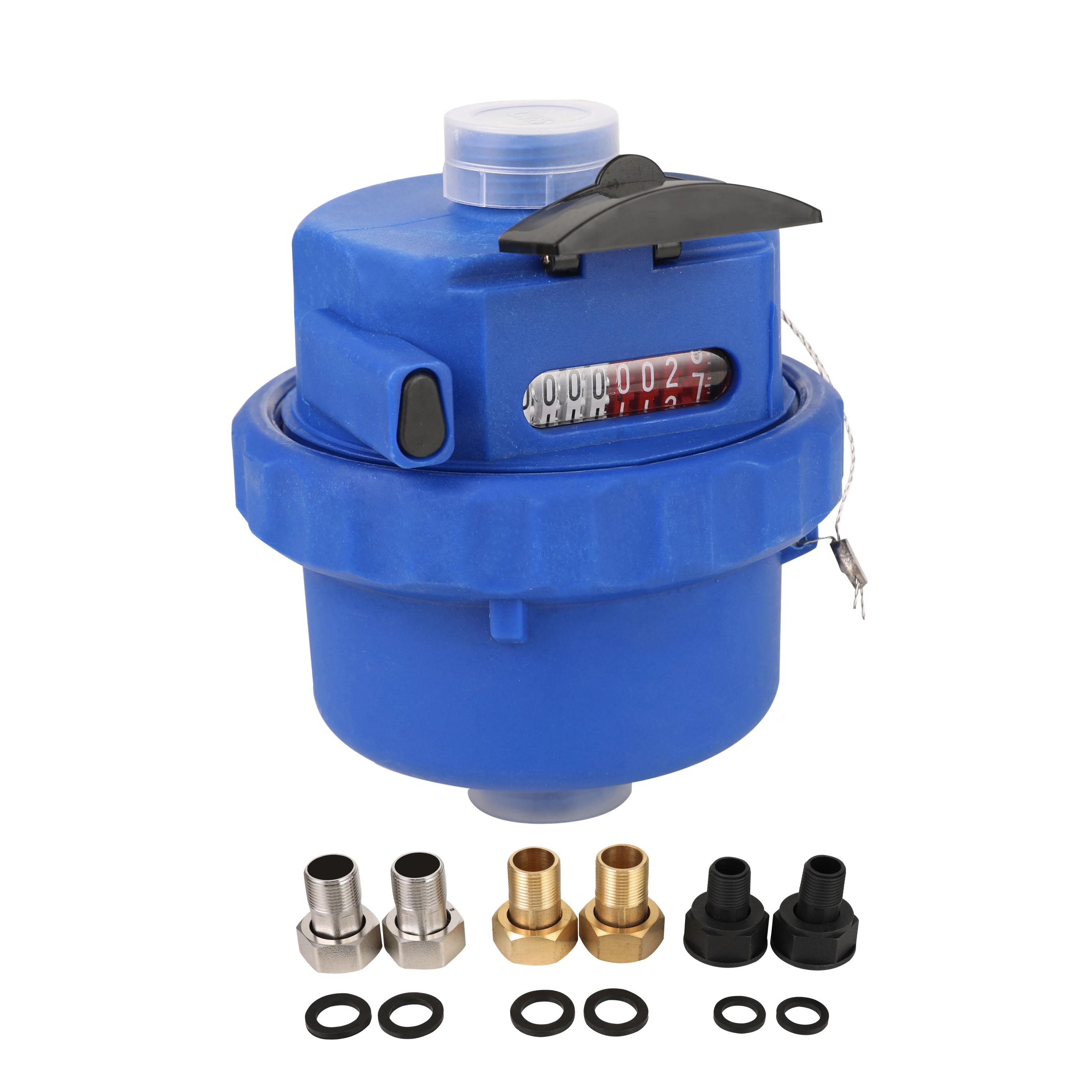 Volumetric Piston Water Meter cold water meter blue customized for pure water and residential household