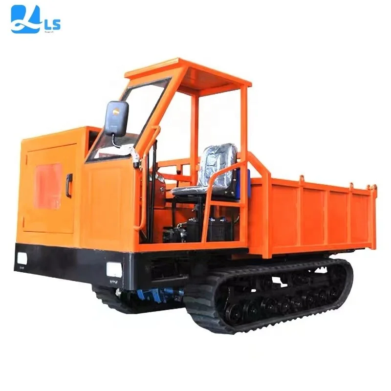 Mini Crawler Dumper Trucks Rubber Track 1 Tons Crawler Transporter Dumper