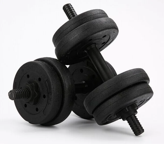 Weight Lifting Plastic adjustable dumbbell set dumbbell hantle barbell set  with lowest price