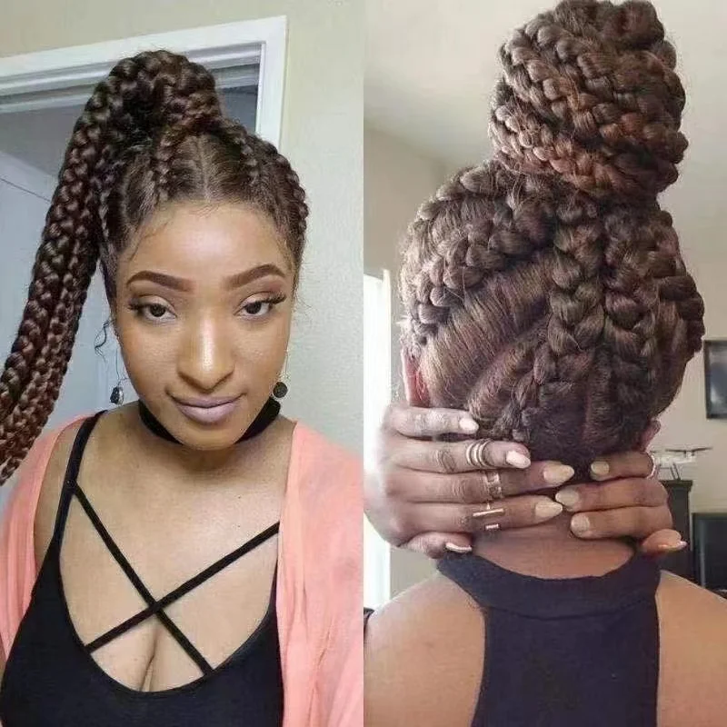 Lace Front Braided Wigs with Baby Hair for Women Japan-made Lightweight Braiding Synthetic High