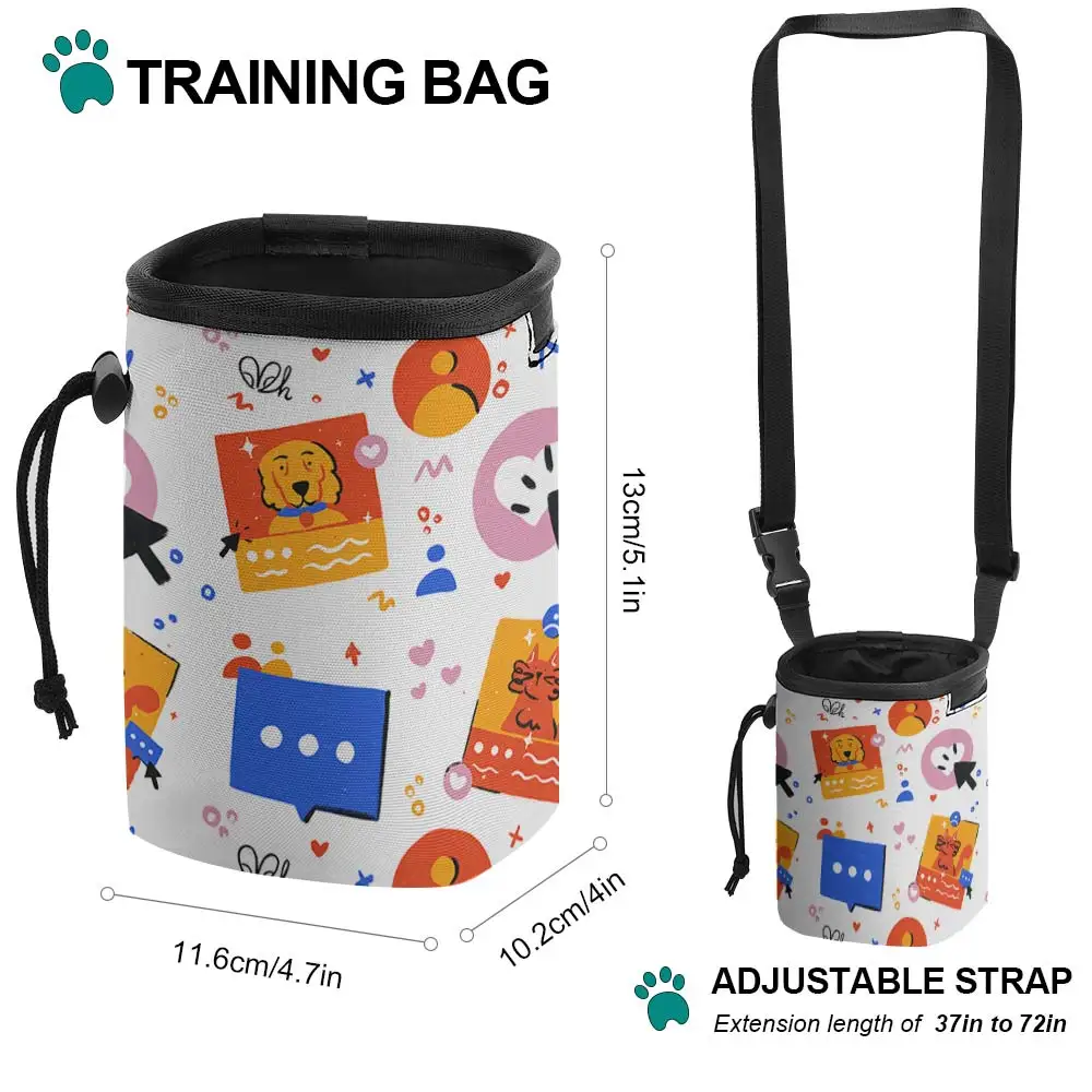 Custom Wholesale Low MOQ Oxford Dog Training Bag Multiple Pockets Easy Carrying Pet Treat Pouch With Garbage Bag Dispenser