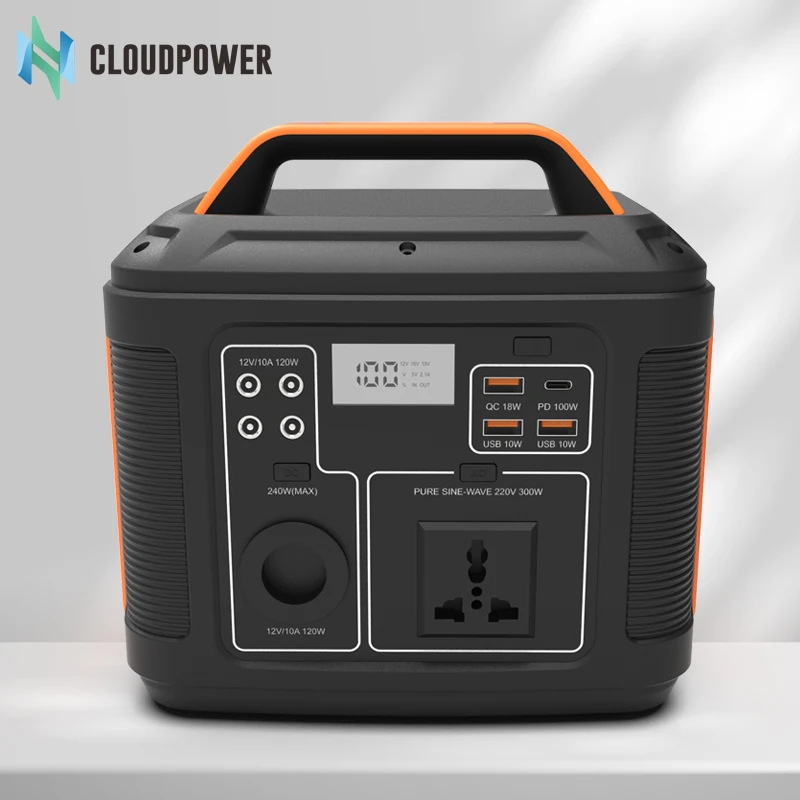 CloudPowa лучшая портативная мощность sSpply 300 Вт чистая Синусоидальная волна портативные электростанции